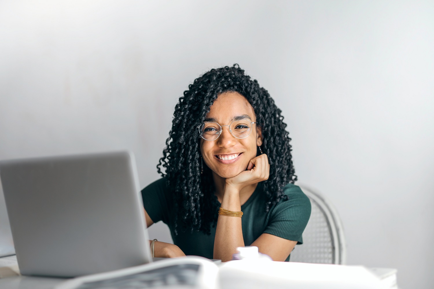 Happy Business Owner at Desk