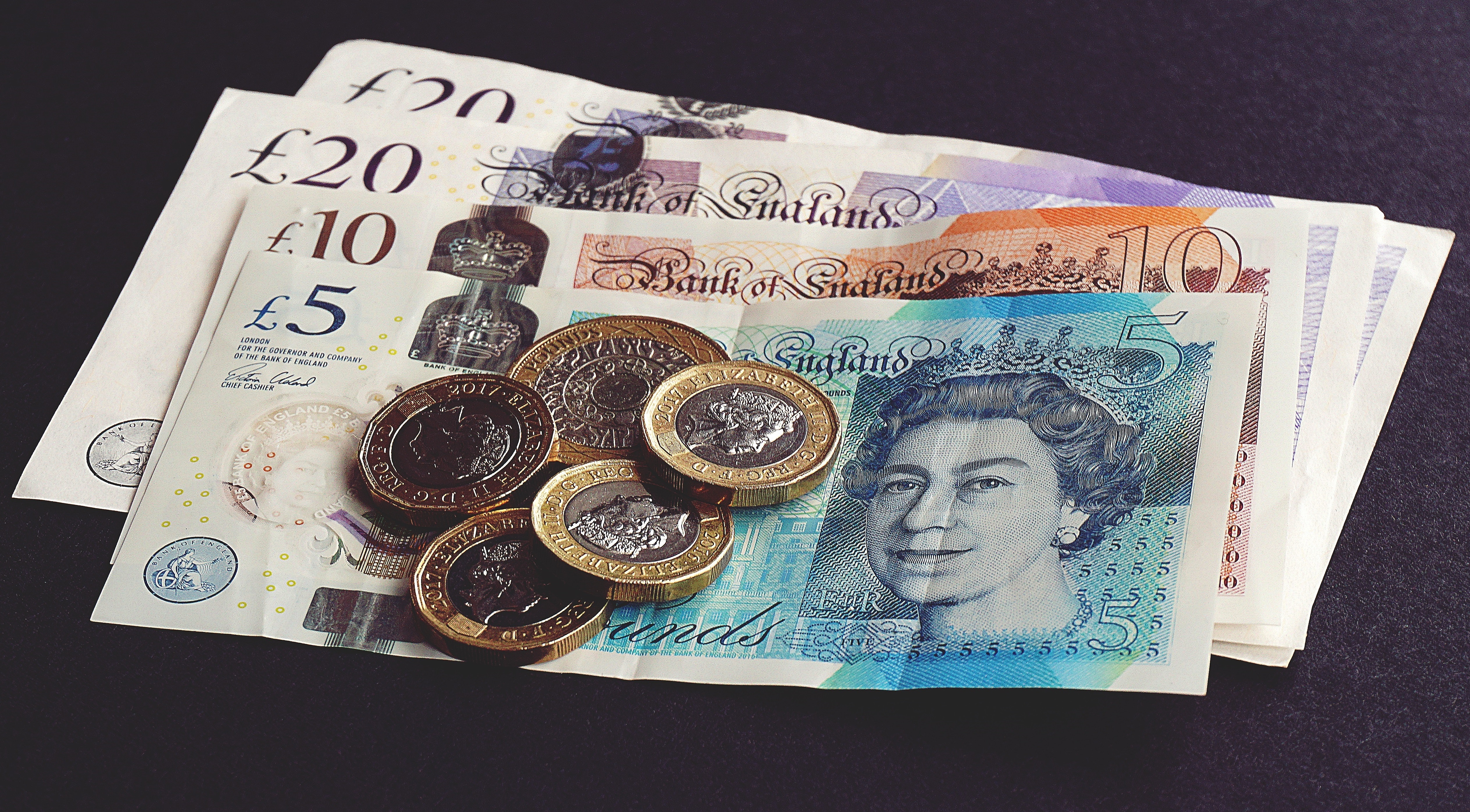 assortment of british pounds