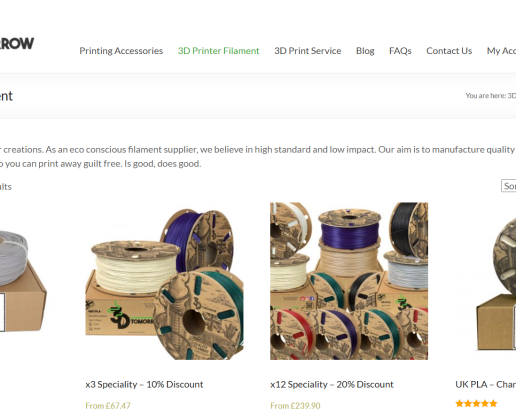 Unique 3D Printing Service and Filament E-Commerce Business
