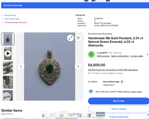 Profitable eBay Store Specialising in Jewellery and Collectibles