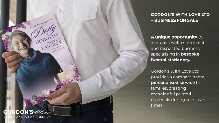 Photo of Bespoke Funeral Stationery Business with National Partnerships